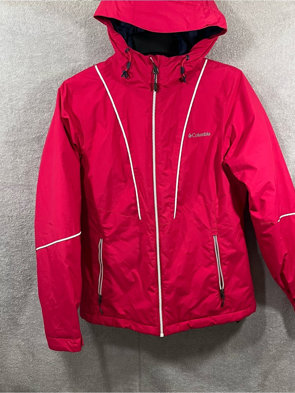 Columbia Omni Heat Thermal Coil Hooded Jacket Womens Pink Parka Size Medium